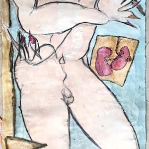 Hurt by Danièle Lamarche-Sarvia neo figurativism, figurative expressionism  painter