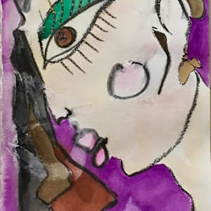 Faces gestural painting by Danièle Lamarche-Sarvia neo figurativism, figurative expressionism  painter