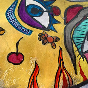 The Circle of Fire by Danièle Lamarche-Sarvia neo figurativism, figurative expressionism  painter  Image: eyes that see, witness