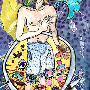 The Circle of Fire by Danièle Lamarche-Sarvia neo figurativism, figurative expressionism  painter