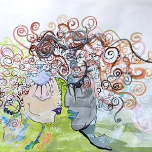 Dream Big Dream Loud by Figurative expressionist painter Danièle Lamarche-Sarvia  Image: she wrote one day in her publication one of the rare times she admit being my mother : "de la même à la même". She reappears here some 40 years later