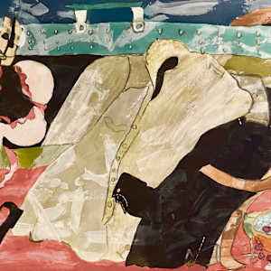 Valenitne's night by Danièle Lamarche-Sarvia neo figurativism, figurative expressionism  painter