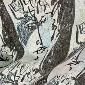 My Rugby Players by Daniele Lamarche-Sarvia  Image: the linen fabric printed for solo 2019 exhibition ideal fabric for t-shirt front 