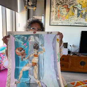 Childhood by Danièle Lamarche-Sarvia neo figurativism, figurative expressionism  painter 