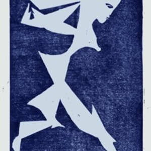 I am Pregnant by Figurative expressionist painter Danièle Lamarche-Sarvia  Image: wood cut Tyler Print Institute Singapore