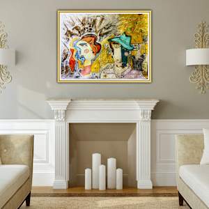The Jazz Singer and The Magician by Figurative expressionist painter Danièle Lamarche-Sarvia  Image: example in situ