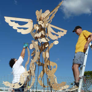FIRE SCULPTURE / Wynnum winter solstice by Danièle Lamarche-Sarvia neo figurativism, figurative expressionism  painter, Image 1.