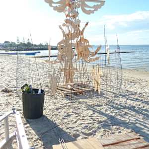 Fire sculpture by Danièle Lamarche-Sarvia neo figurativism, figurative expressionism  painter  Image: no running test to my theory with this severe fire ban