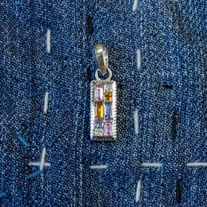 “Untitled” Geometric Pendant & Woven Rope Chain by Stefano Lonzano