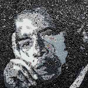 "Obama" Original Painting Created with Glass by Simone Agoussoye