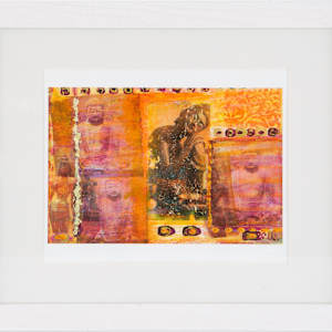 Multi Buddhas - White Frame by Michelle Victoria 