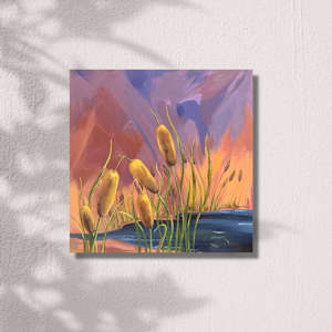 Cattails on the Pond by Sam Hauser 