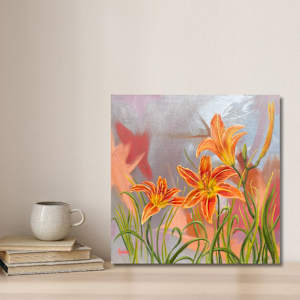 Daylilies on Silver by Sam Hauser 