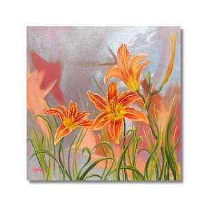 Daylilies on Silver by Sam Hauser 