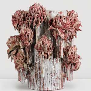 Clippings Vase, Red Flowers by David Hicks