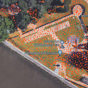 Google Earth Jamestown Fort by Meg Roberts Arsenovic 