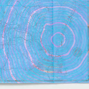 Chesapeake Impact Crater on VA Map (Petunia/Cool Blue) 