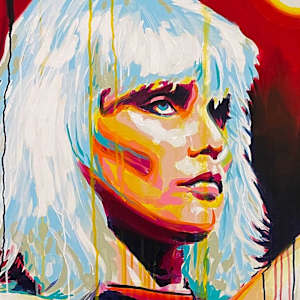 Debbie Harry – Blondie in Red by Artist Allan Buch  Image: Debbie Harry - Blondie detail
