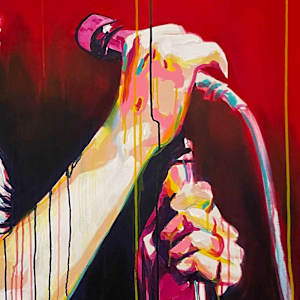Debbie Harry – Blondie in Red by Artist Allan Buch  Image: Debbie Harry - Blondie detail