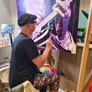 "B.B. King — The King of Blues" by Artist Allan Buch  Image: King Of Blues in progress
