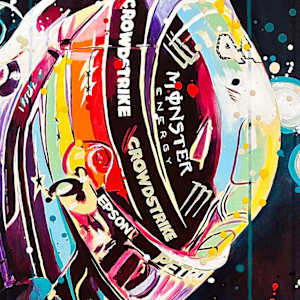 Lewis Hamilton – The Moment of Victory by Artist Allan Buch  Image: Hamilton Victory detail