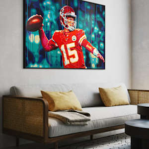 Patrick Mahomes - The Moment of Greatness by Artist Allan Buch  Image: Patrick Mahomes Painting gallery wall