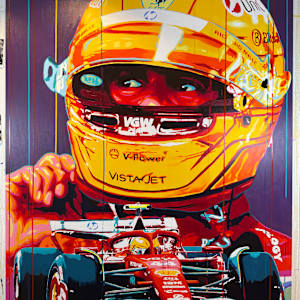 "Hamilton – The Red Chapter Begins" by Artist Allan Buch  Image: "Hamilton – The Red Chapter Begins" painting
