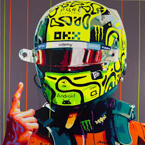 Lando – passion, ambition, and performance by Artist Allan Buch  Image: Lando Norris - McLaren F1 WIP