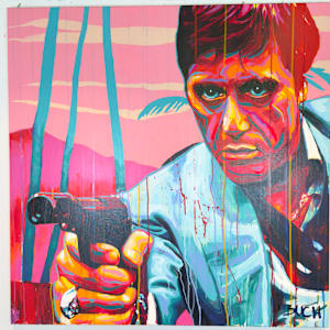 "Tony Montana – The King of Miami" by Artist Allan Buch  Image: Scarface - Tony Montana 
Miami Vibes
New 2025 background 