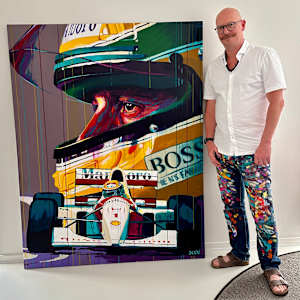 Ayrton Senna - king of Monaco (Donated to Charity) by Artist Allan Buch 