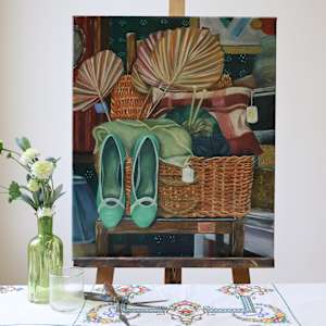 'In her beloved teal shoes, she danced with quiet pride' by Sally Swan 