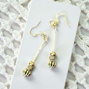 Dangle Tibetan Gold Alloy Earrings - DBSJ2025013 #33 by Susi Schuele