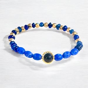 Blue Moonstone and Gold Bracelet by Susi Schuele