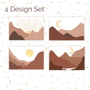 Boho Greeting Card Set of 4 - White by Susi Schuele