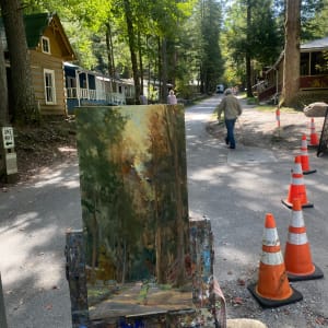 A Stroll through Daisytown by Suzie Baker  Image: Plein air painting on location in the Smoky Mountains, Daisytown