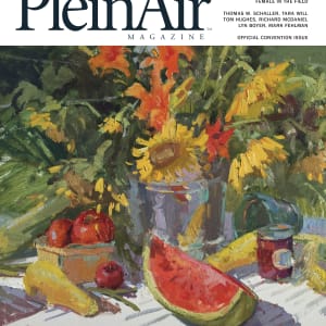 Farm to Table, Rose's Sunflowers by Suzie Baker  Image: Plein Air Magazine - Cover of The Convention Issue April/May 2020 