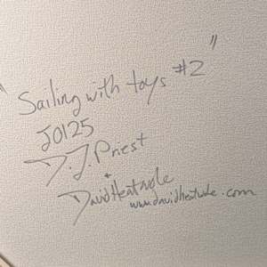 sailing with toys #2 by David Heatwole  Image: back side signature
