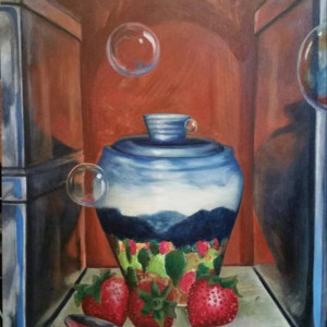 Strawberries and sugar by David Heatwole