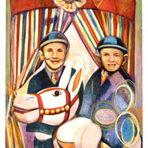 Boys with Donkey by Layne Jackson