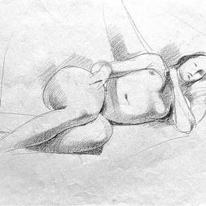 untitled life drawing 117 by Edward Henrion