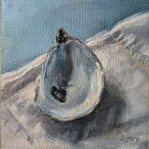 Oyster on Linen by Cleo Huggins