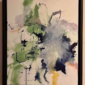 Blue Mountain by Astrid Steingrueber  Image: framed - black wooden frame