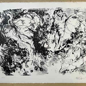 Wild Grapes - Lithography Stone Print by Astrid Steingrueber