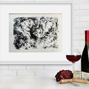 Wild Grapes - Lithography Stone Print by Astrid Steingrueber 