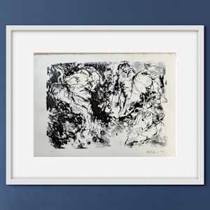 Wild Grapes - Lithography Stone Print by Astrid Steingrueber  Image: example of print framed