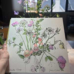 Sweet peas, foxgloves, and allium, July 27, 2024 by Rhonda Young, Image 2.
