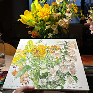 Foxglove and Yellow Lilies, August 13, 2024 by Rhonda Young, Image 1.