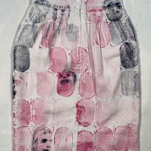 Monoprint Linen Faces Skirt by ELLEN MARIE BLAZICH 