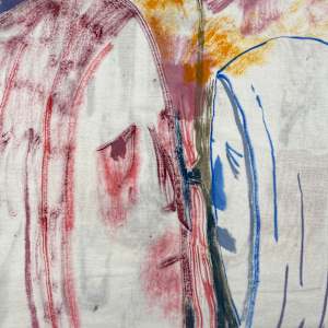 Faces and Figures Pillow case by ELLEN MARIE BLAZICH 