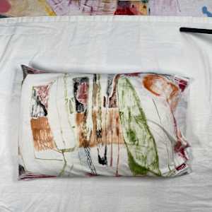 Faces and Figures Pillow case by ELLEN MARIE BLAZICH 